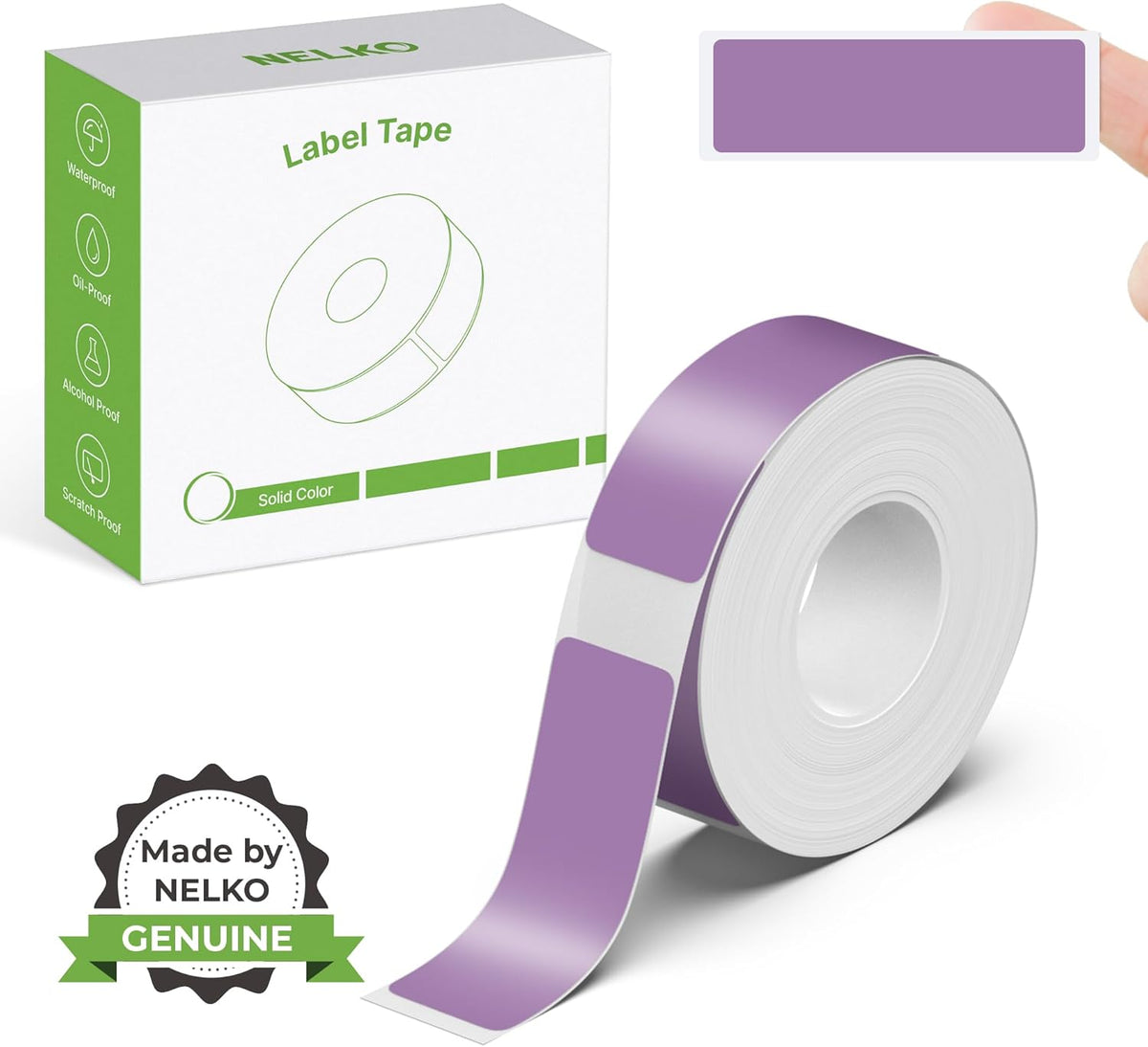 Genuine P21 Label Maker Tape, 14x40mm (0.55"x1.57"), Standard Laminated Thermal Label Tape Replacement, for Home Office, 180 Labels/Roll, White