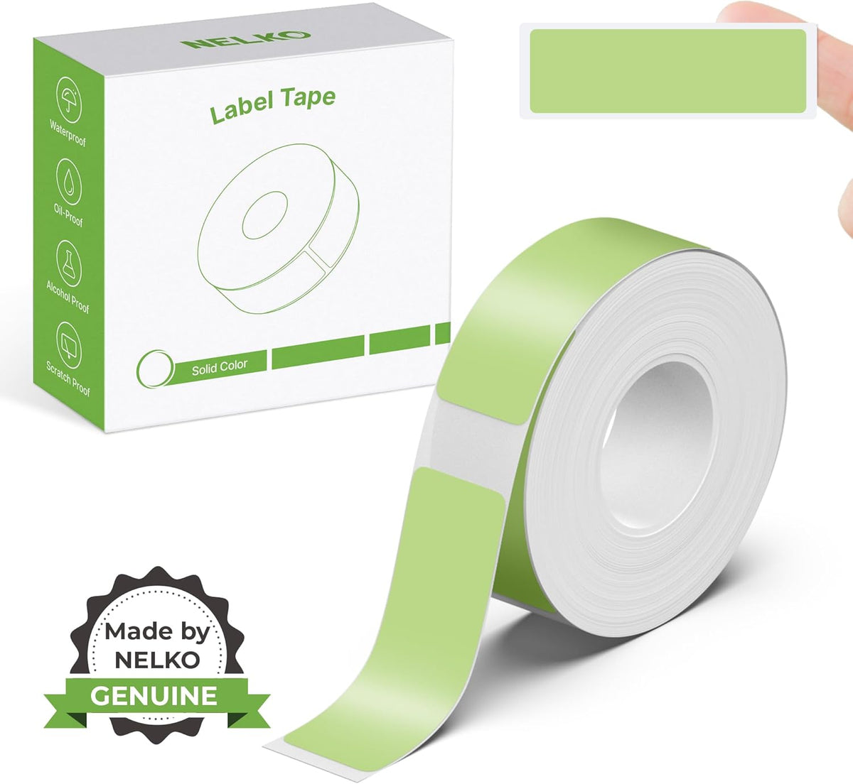 Genuine P21 Label Maker Tape, 14x40mm (0.55"x1.57"), Standard Laminated Thermal Label Tape Replacement, for Home Office, 180 Labels/Roll, White
