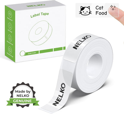Genuine P21 Label Maker Tape, 14x40mm (0.55"x1.57"), Standard Laminated Thermal Label Tape Replacement, for Home Office, 180 Labels/Roll, White