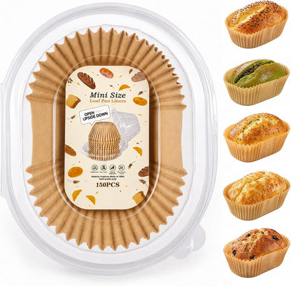 150 Pcs Mini Loaf Pan Liners Compatible with Wilton Mini Loaf Pan