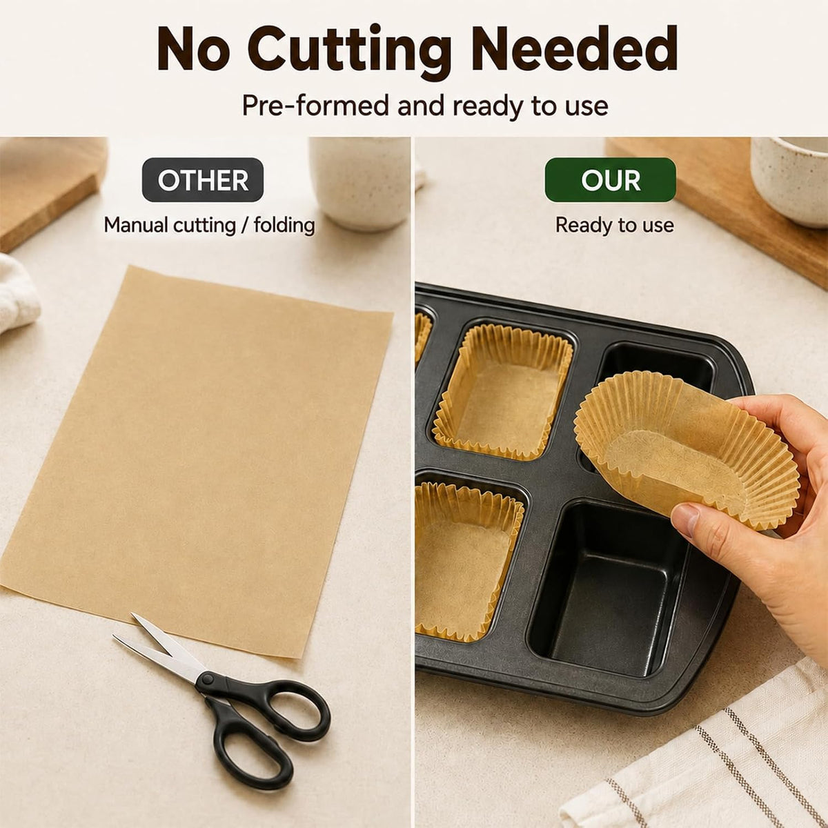 150 Pcs Mini Loaf Pan Liners Compatible with Wilton Mini Loaf Pan