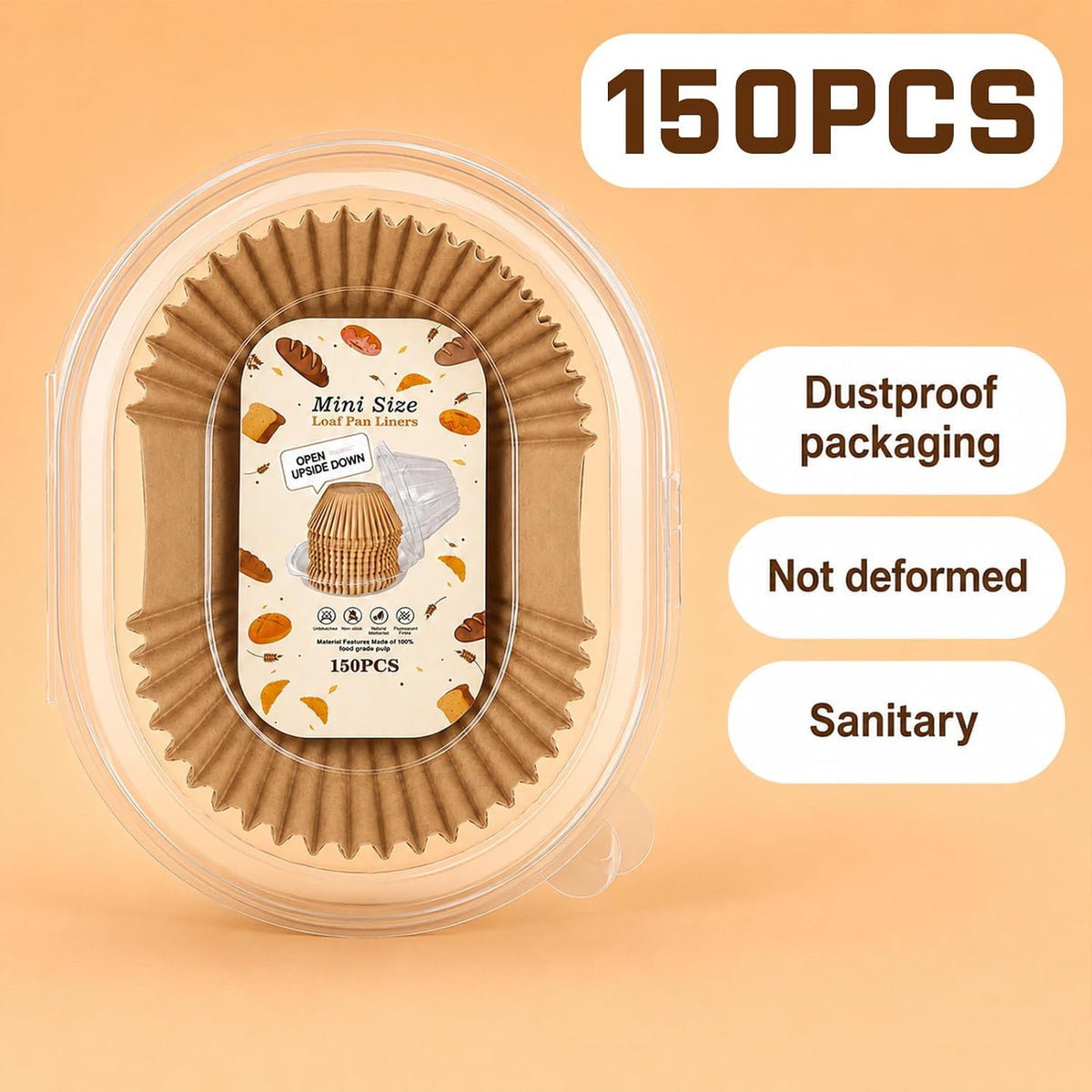 150 Pcs Mini Loaf Pan Liners Compatible with Wilton Mini Loaf Pan