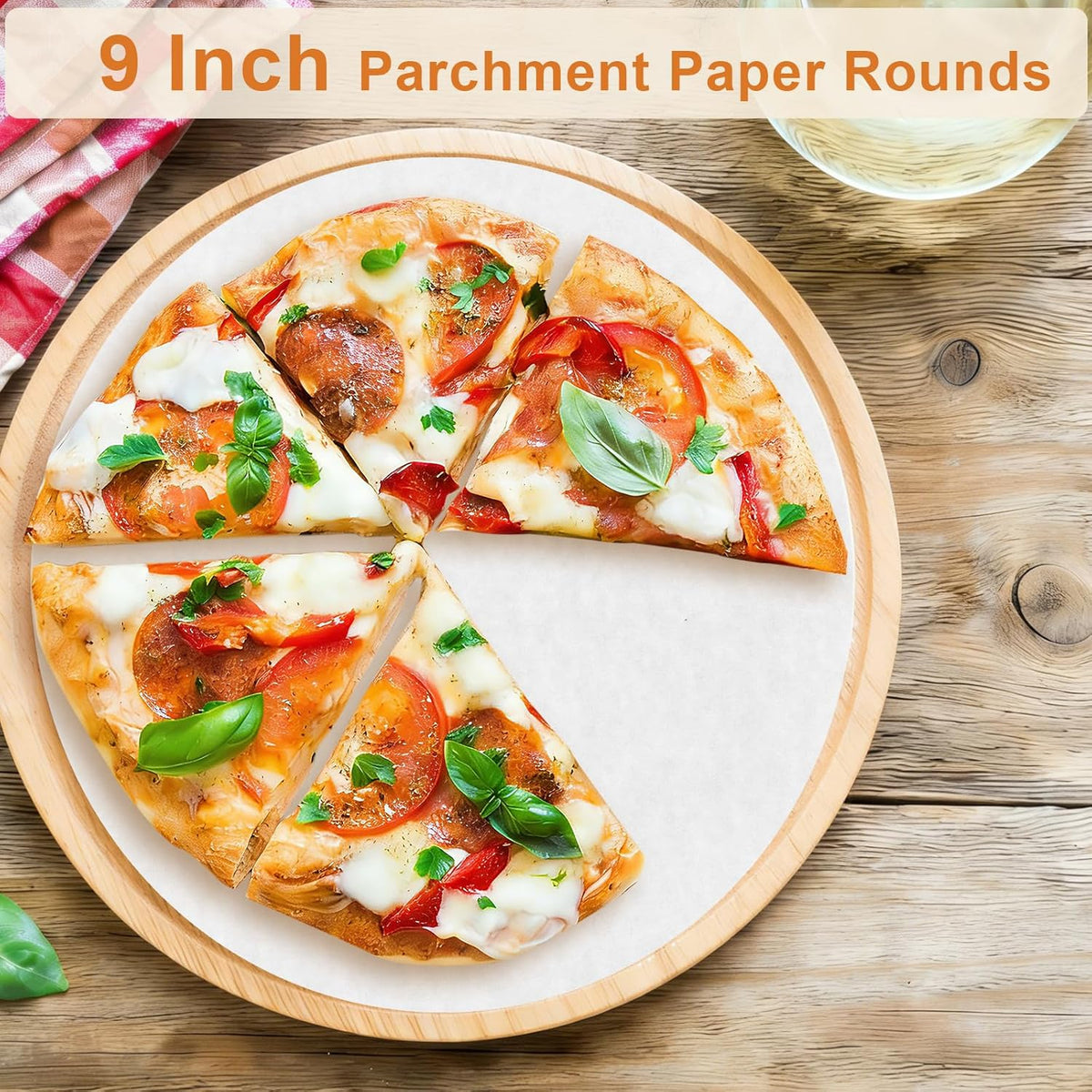 200PCS Parchment Paper Rounds, 9 Inch White Cake Pan Liners, Non-Stick Parchment Rounds for Baking, Seperating Burgers, Butter, Cookies, Freezing, Baking and Candy Wrapper