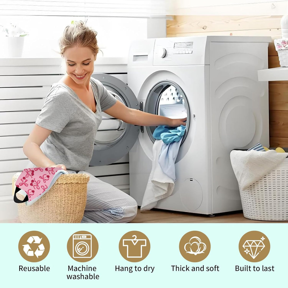 Plastic Bag Holder, Wall Mount Grocery Bag Organizer, Funny Hanging Trash Storage Dispenser for Home Kitchen Cute Brown Checkboard
