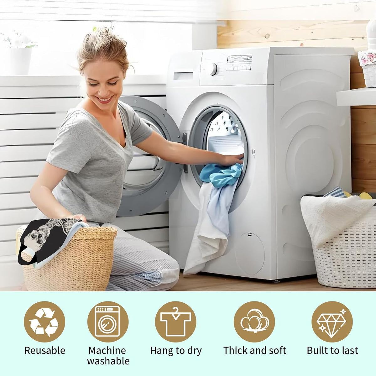 Plastic Bag Holder, Wall Mount Grocery Bag Organizer, Funny Hanging Trash Storage Dispenser for Home Kitchen Cute Brown Checkboard