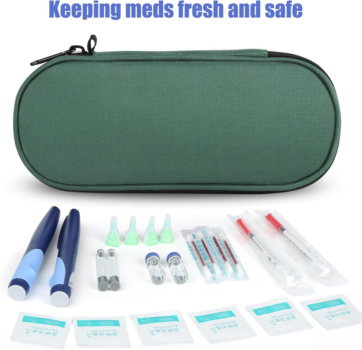 Insulin Pen Cooler Travel Case with TSA Approved Ice Packs,Diabetic Medication Insulated Cool Organizer,Insulin Pen and Other Diabetic Supplies, for the Daily Life and Trip Black