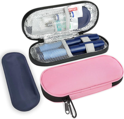 Insulin Pen Cooler Travel Case with TSA Approved Ice Packs,Diabetic Medication Insulated Cool Organizer,Insulin Pen and Other Diabetic Supplies, for the Daily Life and Trip Black