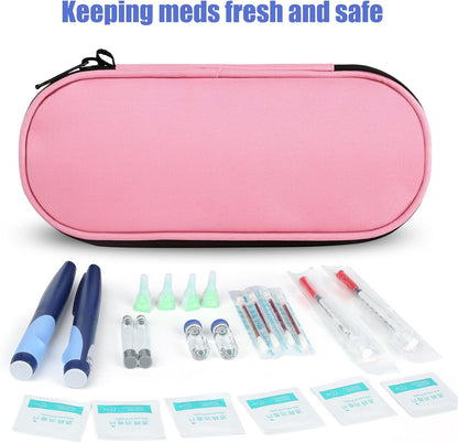 Insulin Pen Cooler Travel Case with TSA Approved Ice Packs,Diabetic Medication Insulated Cool Organizer,Insulin Pen and Other Diabetic Supplies, for the Daily Life and Trip Black