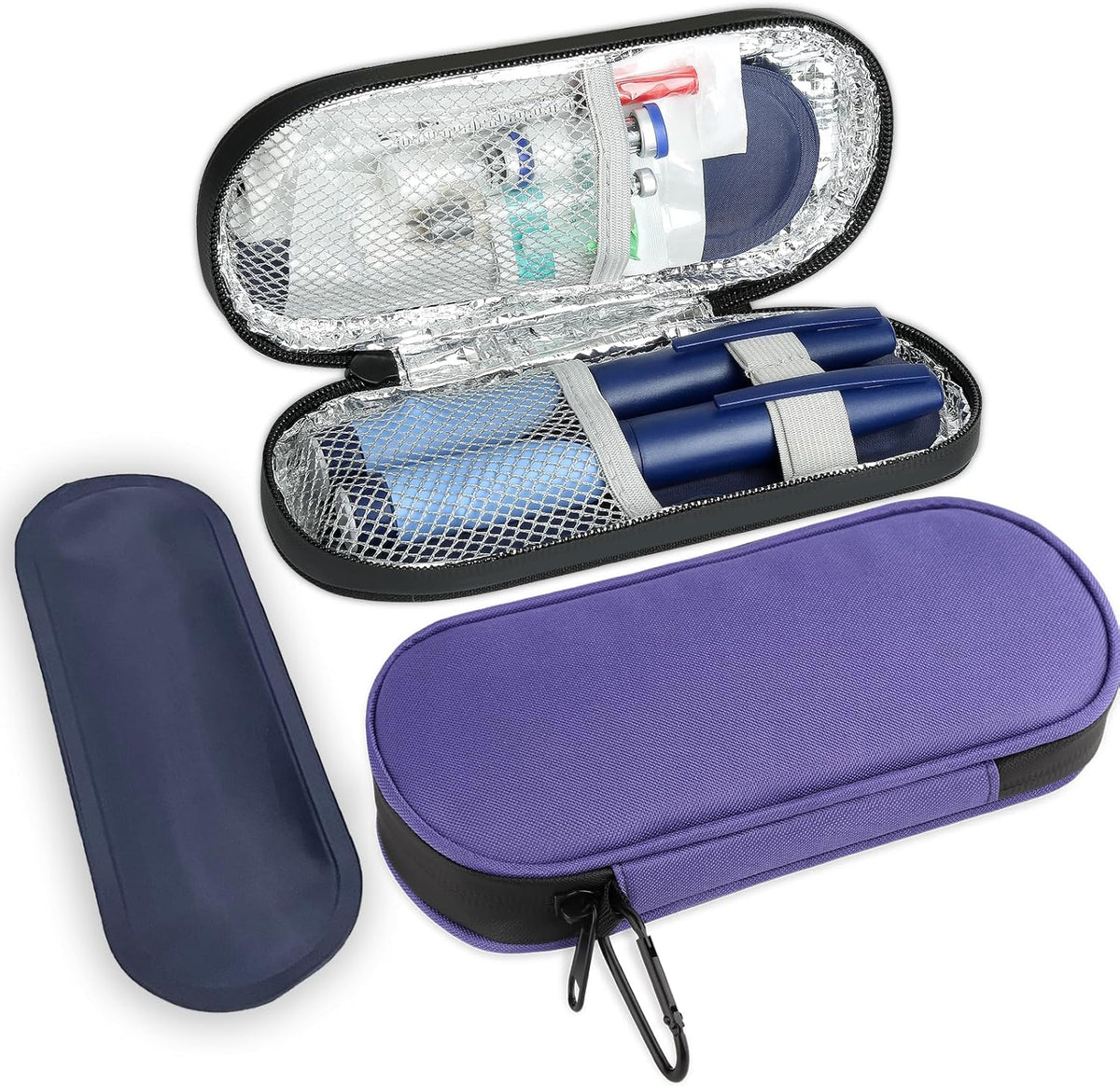 Insulin Pen Cooler Travel Case with TSA Approved Ice Packs,Diabetic Medication Insulated Cool Organizer,Insulin Pen and Other Diabetic Supplies, for the Daily Life and Trip Black