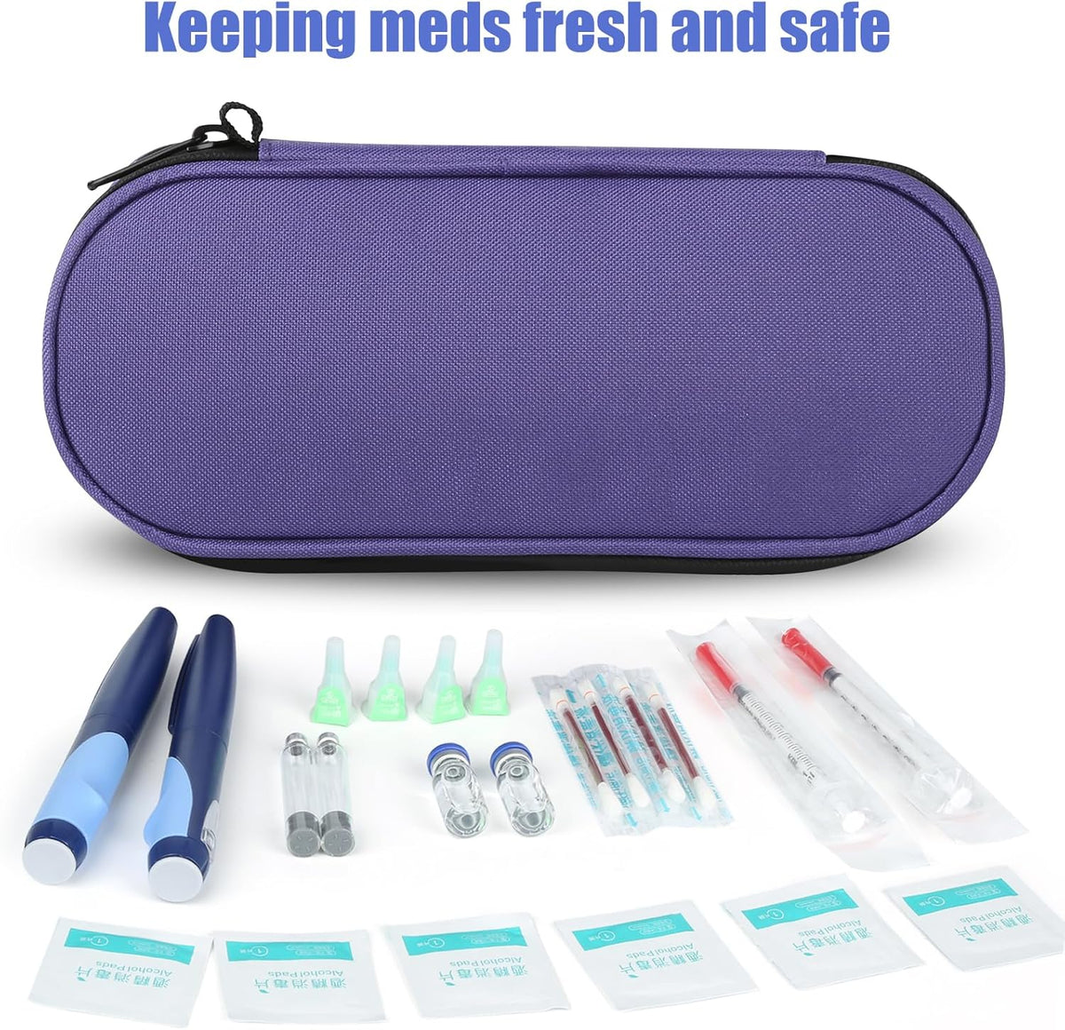 Insulin Pen Cooler Travel Case with TSA Approved Ice Packs,Diabetic Medication Insulated Cool Organizer,Insulin Pen and Other Diabetic Supplies, for the Daily Life and Trip Black