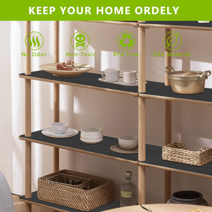 Shelf Drawer Liner for Kitchen Cabinets, Black, 11.8 x 78.7 in