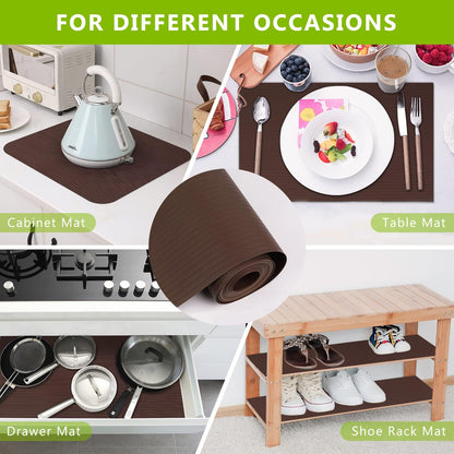 Shelf Drawer Liner for Kitchen Cabinets, Black, 11.8 x 78.7 in