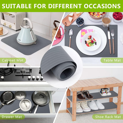 Shelf Drawer Liner for Kitchen Cabinets, Black, 11.8 x 78.7 in