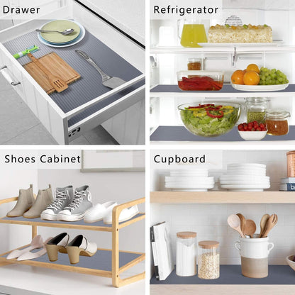 Shelf Drawer Liner for Kitchen Cabinets, Black, 11.8 x 78.7 in
