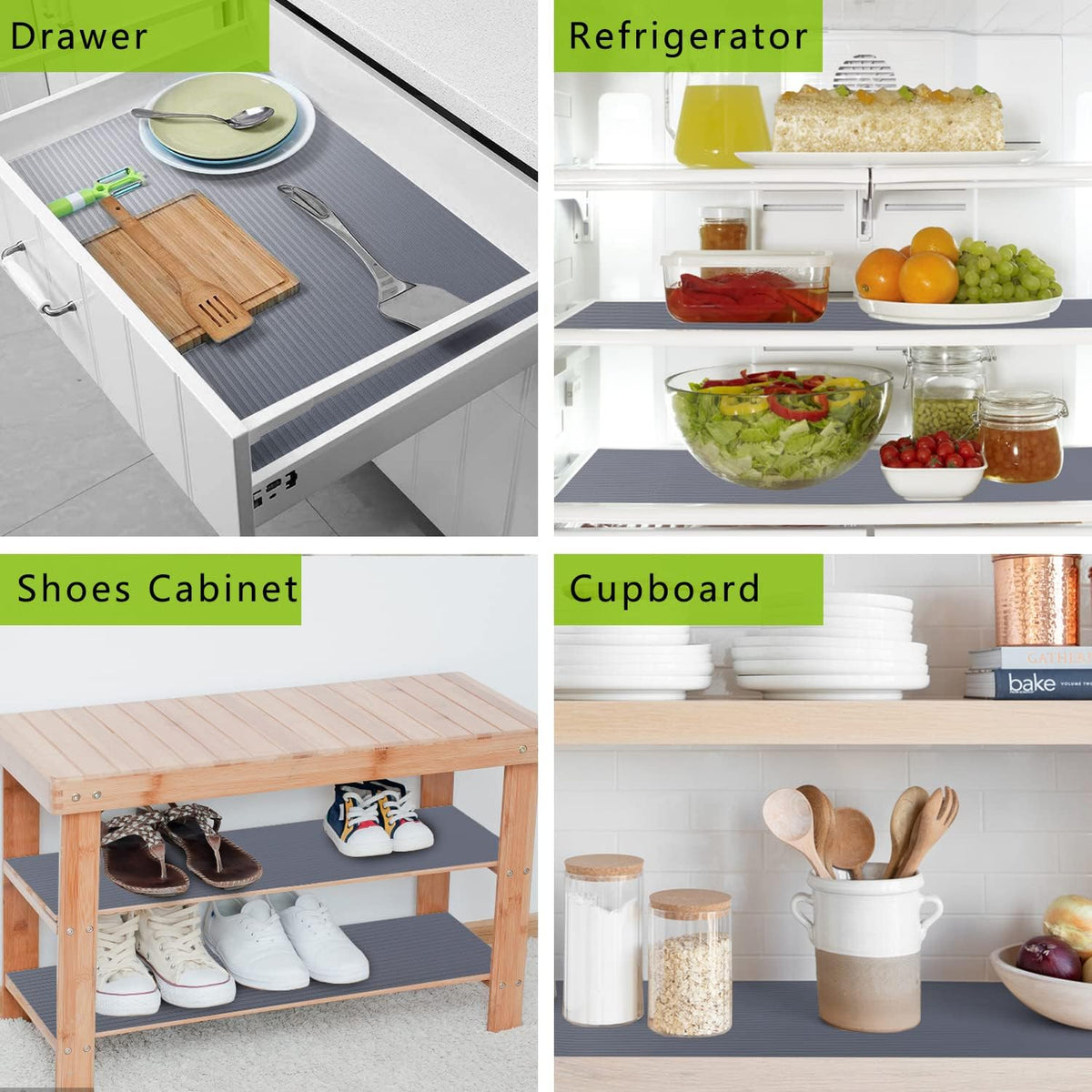 Shelf Drawer Liner for Kitchen Cabinets, Black, 11.8 x 78.7 in