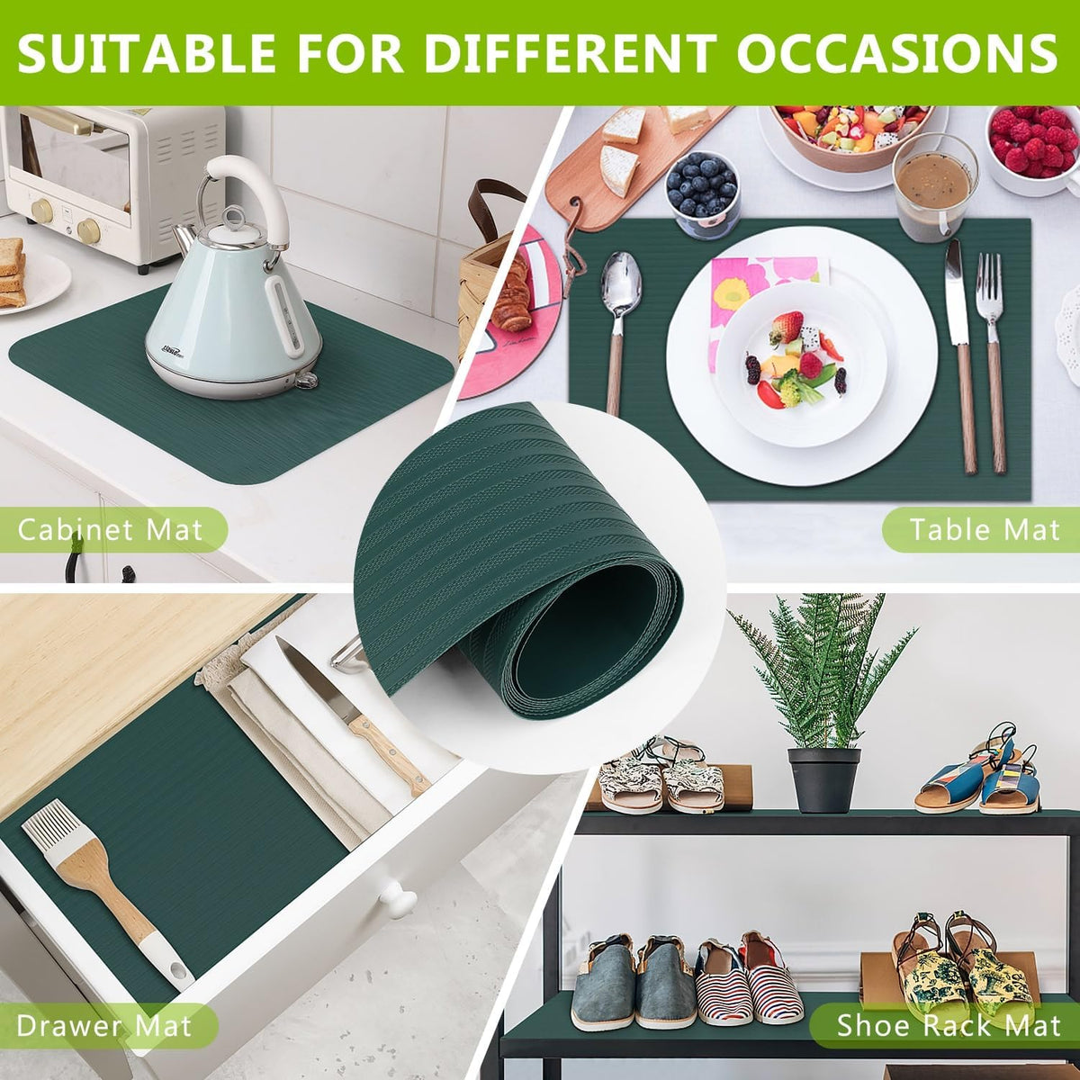 Shelf Drawer Liner for Kitchen Cabinets, Black, 11.8 x 78.7 in