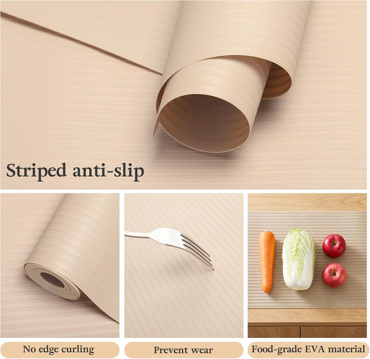 Shelf Drawer Liner for Kitchen Cabinets, Black, 11.8 x 78.7 in