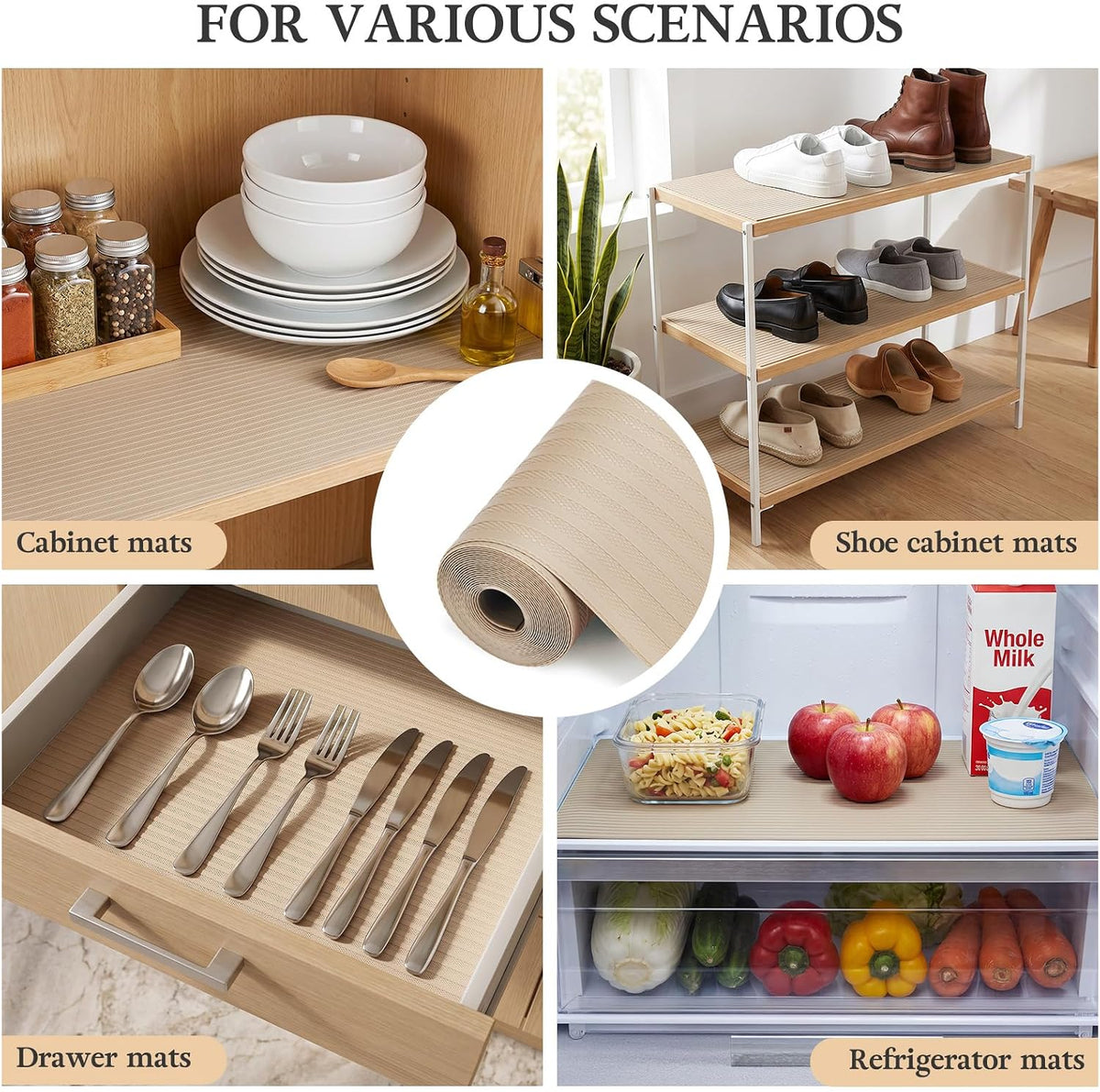 Shelf Drawer Liner for Kitchen Cabinets, Black, 11.8 x 78.7 in