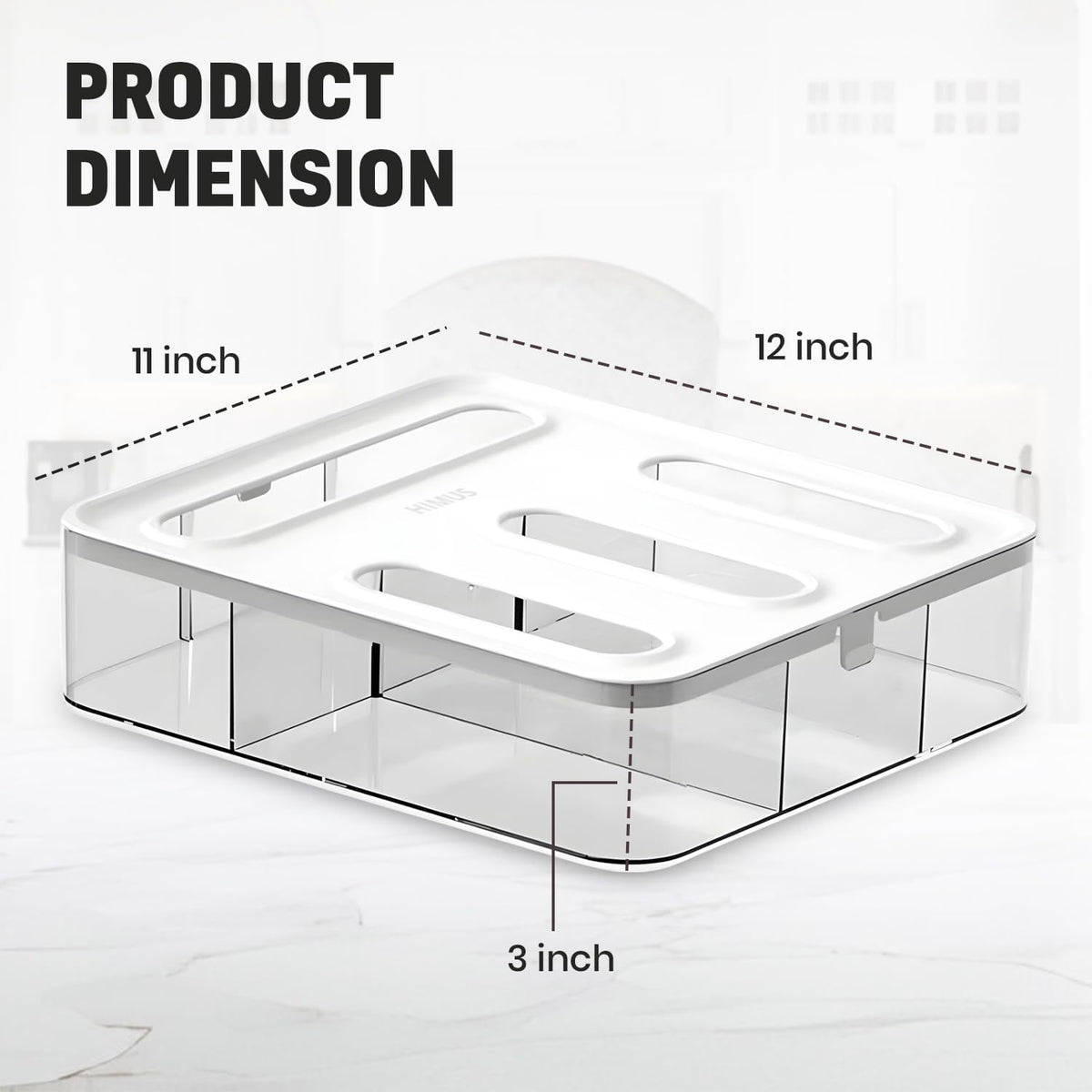 HIMUS Food Storage Bag Organizer - 4 in 1 Plastic Baggie Organizer for Drawer | Compatible with Sandwich, Snack, Gallon, Quart & Slider | Plastic Bag Organizers Kitchen Storage| Wall & Drawer Mount