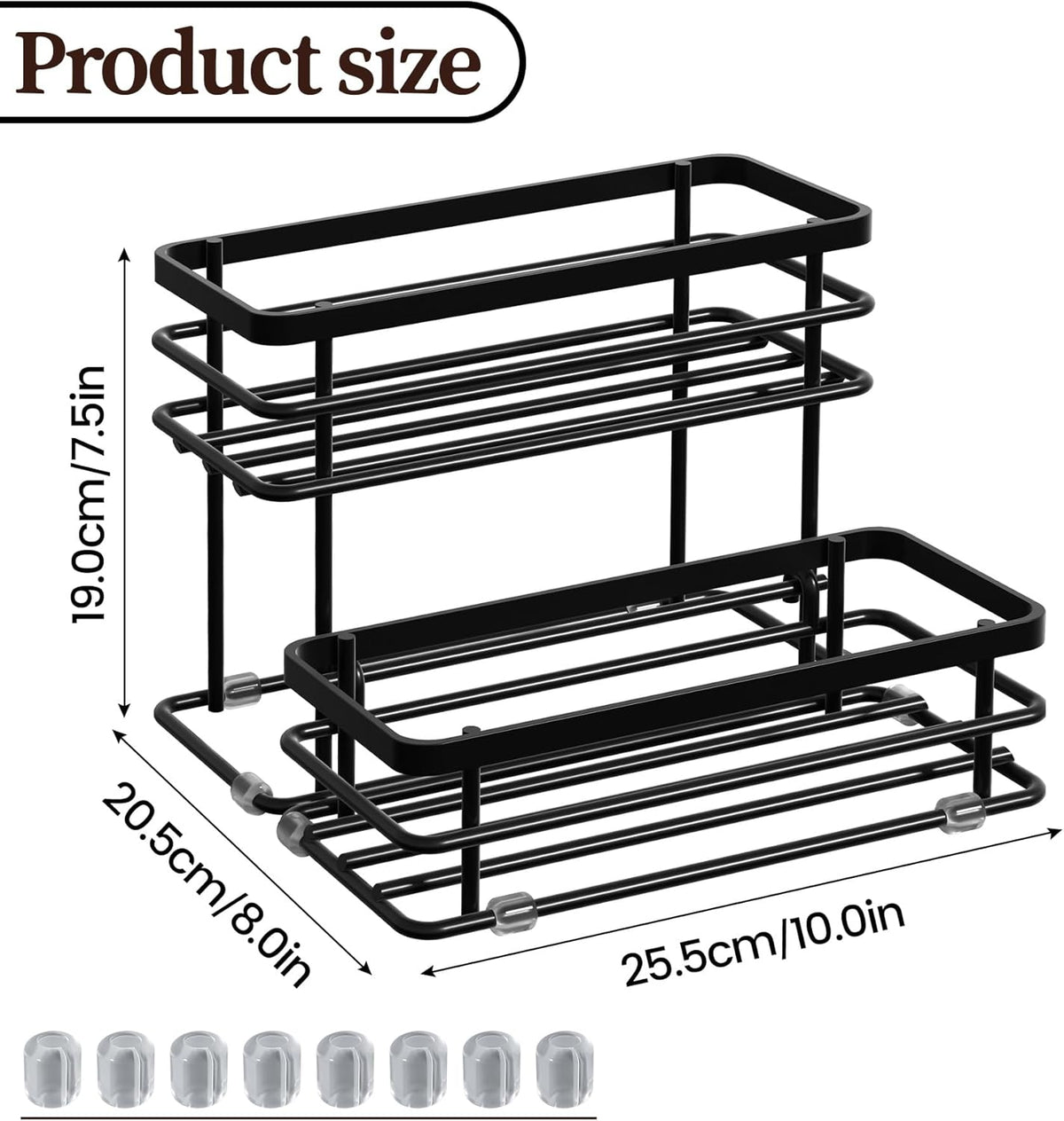 8 Bottle Coffee Syrup Organizer Rack, 2 Tier Coffee Syrup Stand Holder for Coffee Bar, Coffee Syrup Organizer for Countertop, Small Wine Rack for Family, Storage for Syrup, Dressing, Black