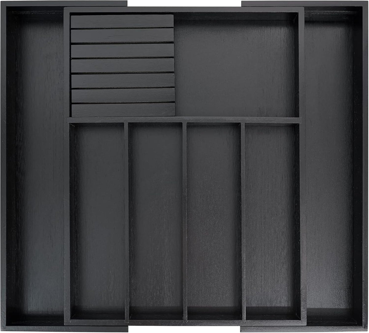VaeFae Bamboo Silverware Drawer Organizer, 7 Slots, Natural