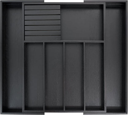 VaeFae Bamboo Silverware Drawer Organizer, 7 Slots, Natural