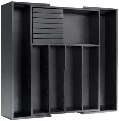 VaeFae Bamboo Silverware Drawer Organizer, 7 Slots, Natural