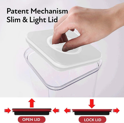 16 Set, Kitchen Pantry Airtight Smart Seal Square Dry Food Storage with Lid, BPA Free, Modular, Stackable, Clear Canister for Cereal, Sugar, Flour, Snack, Coffee, Pasta, Spaghetti Container