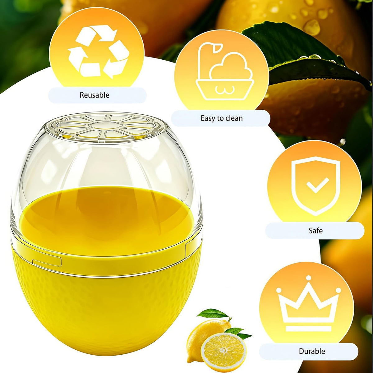1 Pack Lemon Storage Containers, Lime Saver Fruit Storage Holder Fresh Keeper, Durable Storage Holder for Fridge/Fruit Lovers
