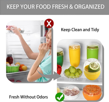 1 Pack Lemon Storage Containers, Lime Saver Fruit Storage Holder Fresh Keeper, Durable Storage Holder for Fridge/Fruit Lovers