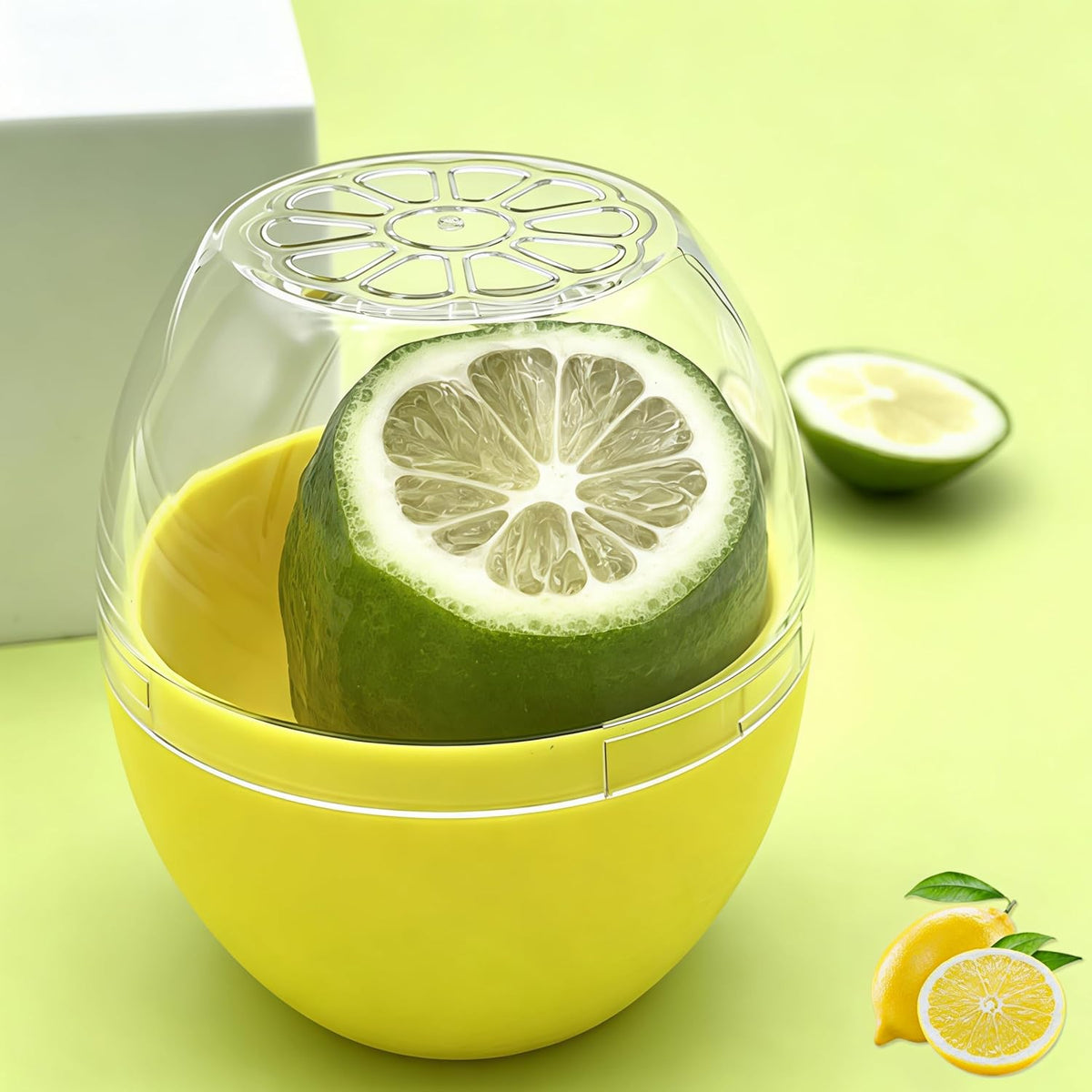 1 Pack Lemon Storage Containers, Lime Saver Fruit Storage Holder Fresh Keeper, Durable Storage Holder for Fridge/Fruit Lovers