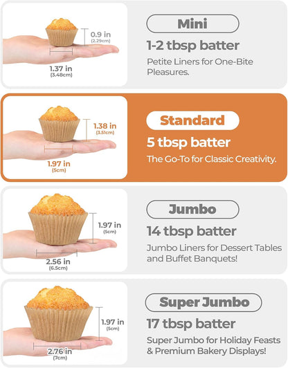 200pcs Standard Cupcake Liners for Baking, Muffin Liners