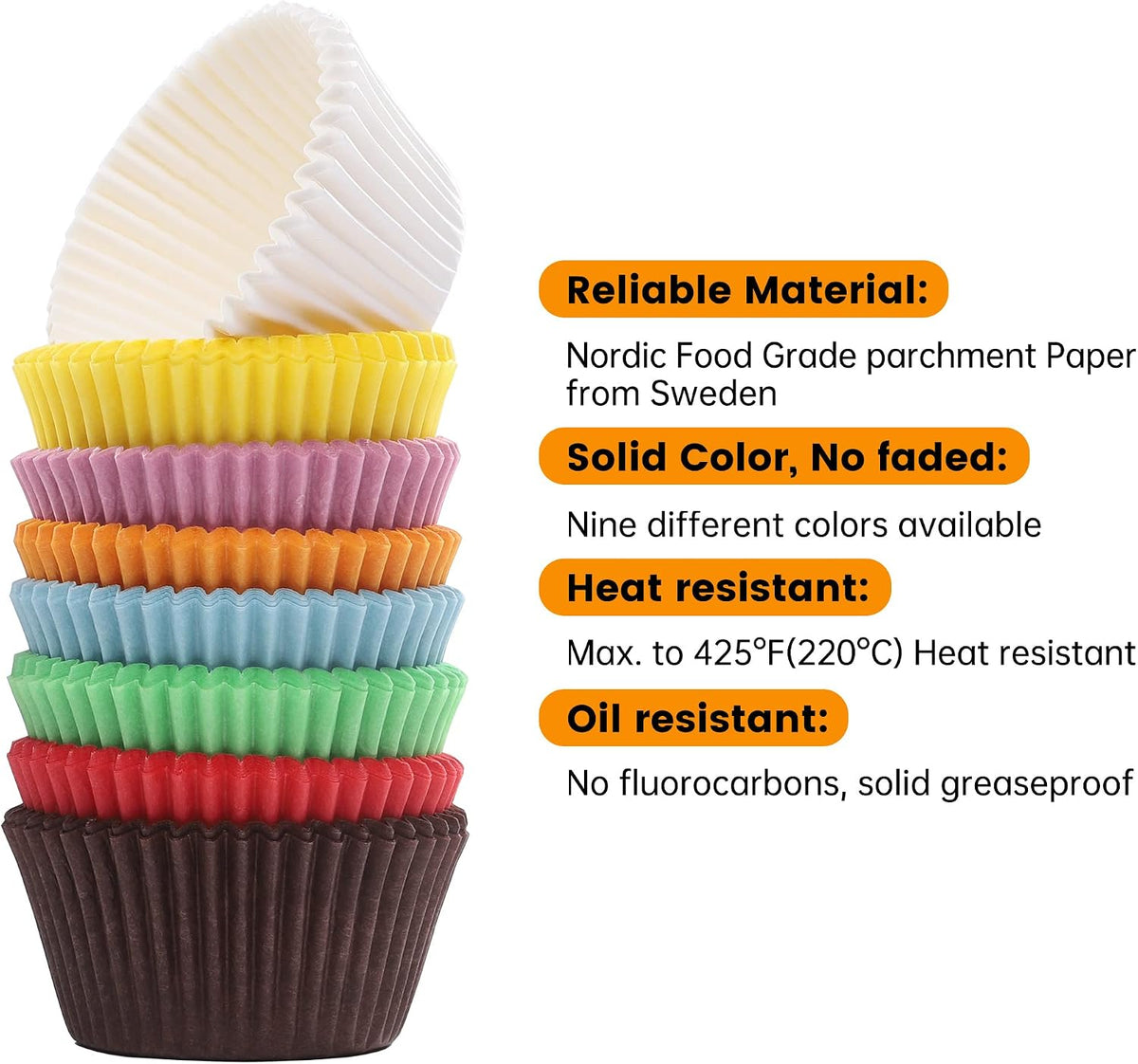 200pcs Standard Cupcake Liners for Baking, Muffin Liners