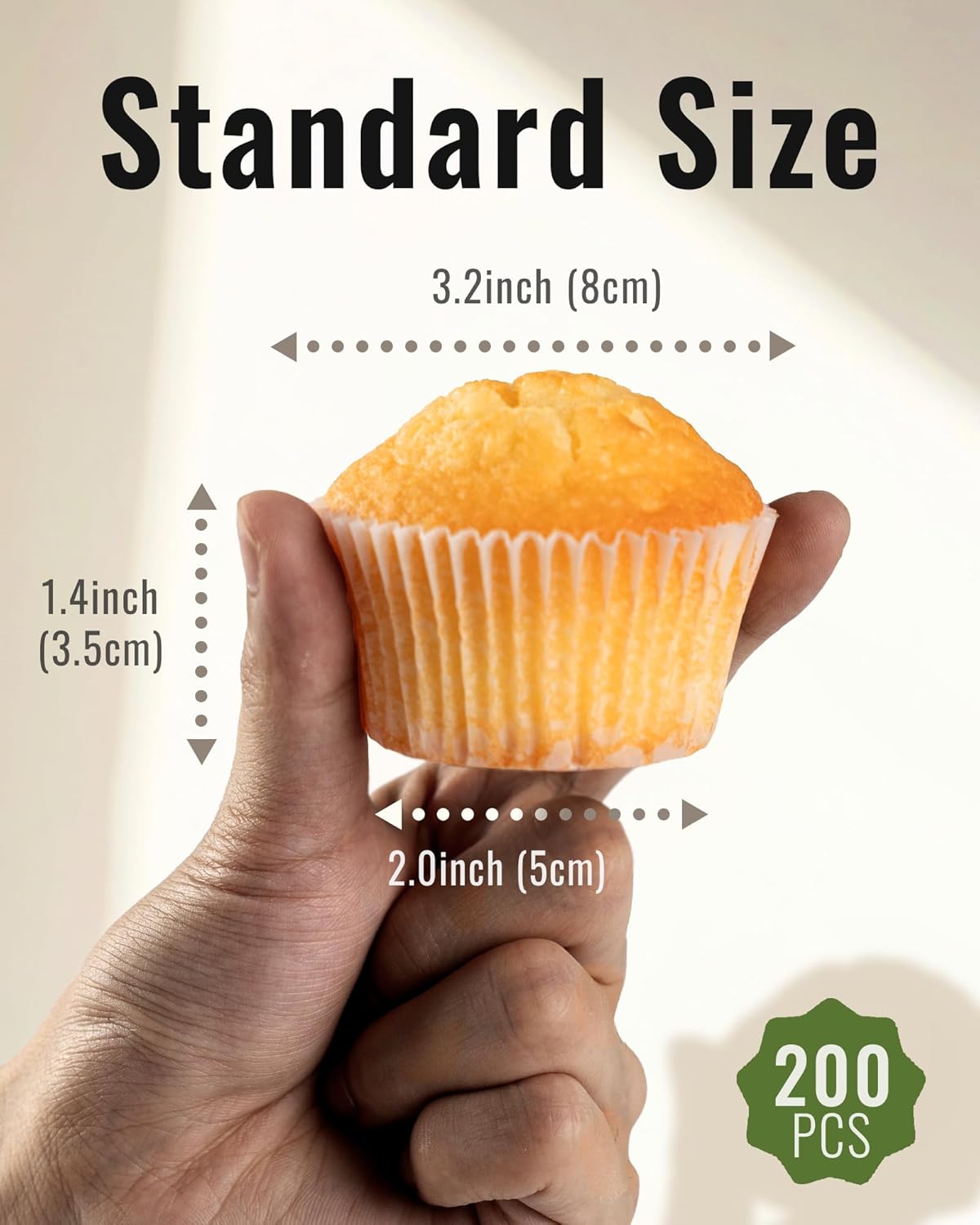 200pcs Standard Cupcake Liners for Baking, Muffin Liners