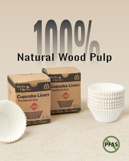 200pcs Standard Cupcake Liners for Baking, Muffin Liners