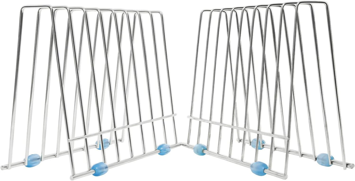 Reusable Storage Bags Rack, Drying Rack for Storage Bags, Stainless Stand for Reusable Freezer Containers & Vacuum Sealer Bags , File Organizer Desktop Storage, Kitchen Storage & Organization (Silver)