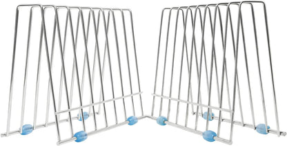 Reusable Storage Bags Rack, Drying Rack for Storage Bags, Stainless Stand for Reusable Freezer Containers & Vacuum Sealer Bags , File Organizer Desktop Storage, Kitchen Storage & Organization (Silver)