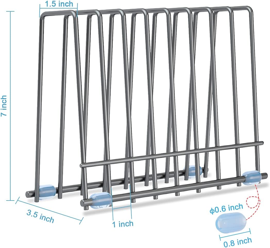 Reusable Storage Bags Rack, Drying Rack for Storage Bags, Stainless Stand for Reusable Freezer Containers & Vacuum Sealer Bags , File Organizer Desktop Storage, Kitchen Storage & Organization (Silver)