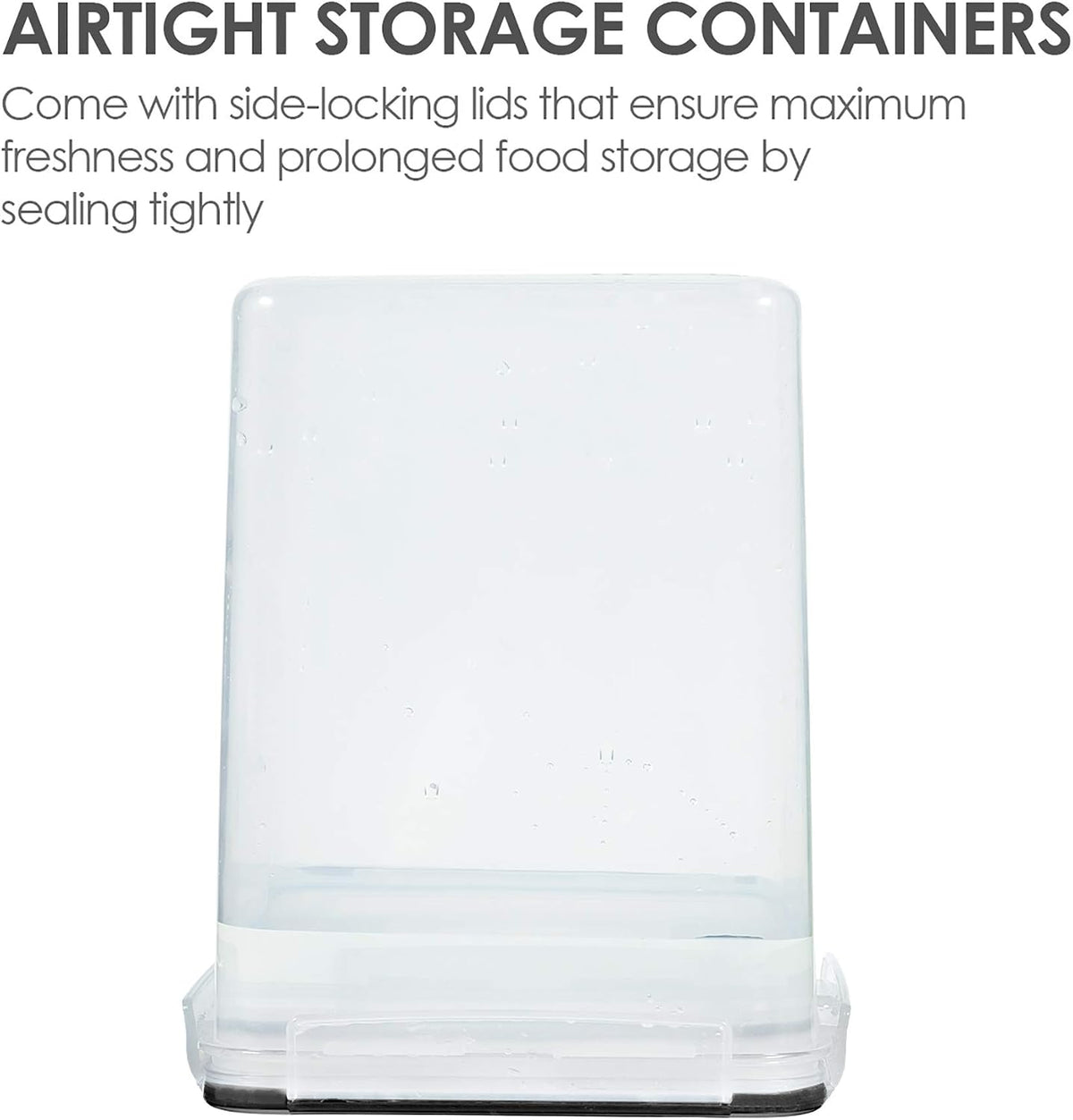5.2L Flour Sugar Storage Containers, 4 PCS, Black