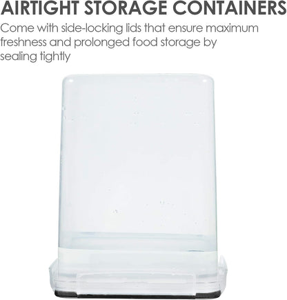 5.2L Flour Sugar Storage Containers, 4 PCS, Black