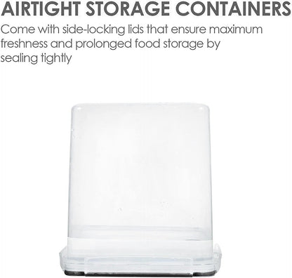 5.2L Flour Sugar Storage Containers, 4 PCS, Black