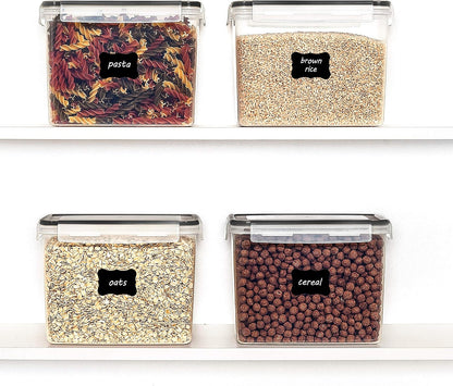 5.2L Flour Sugar Storage Containers, 4 PCS, Black