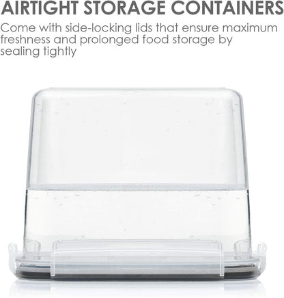 5.2L Flour Sugar Storage Containers, 4 PCS, Black
