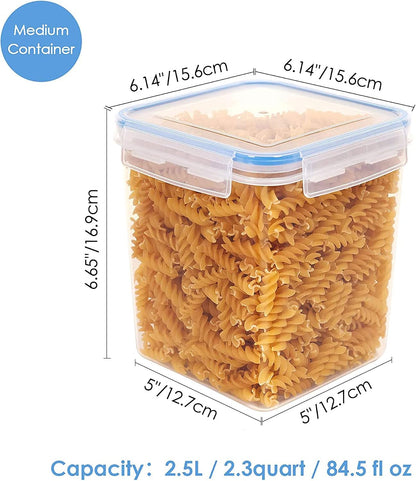 5.2L Flour Sugar Storage Containers, 4 PCS, Black