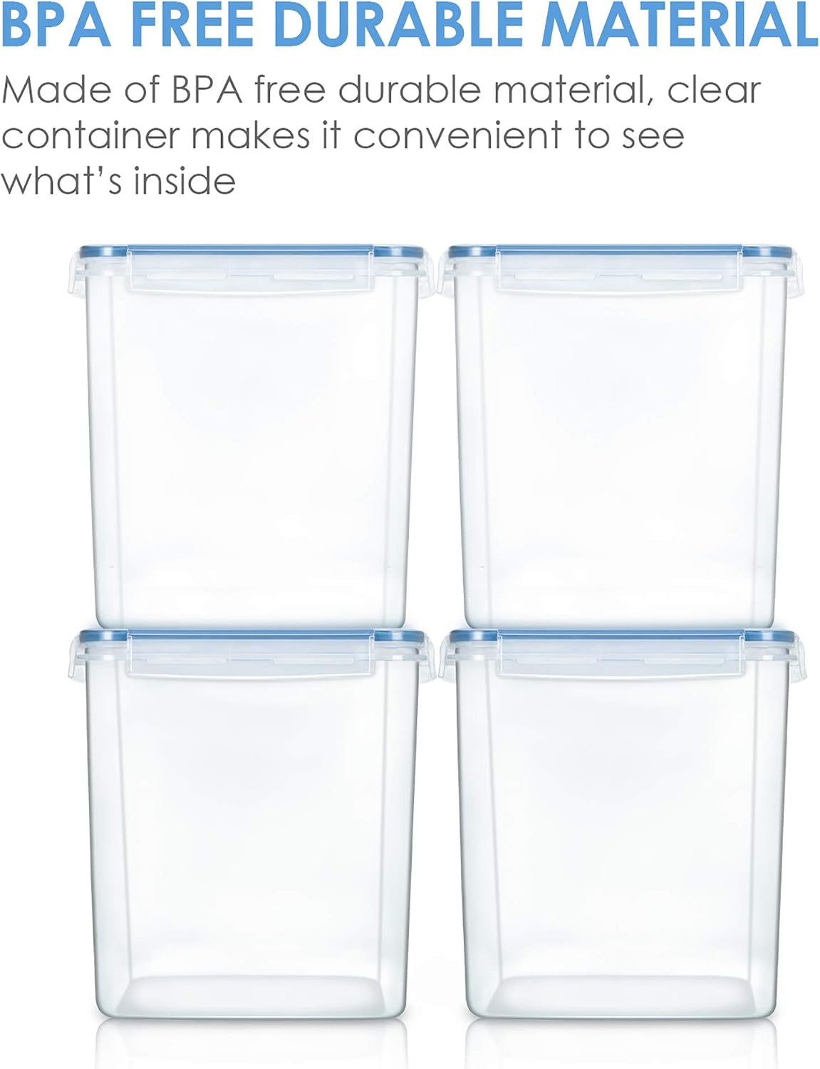 5.2L Flour Sugar Storage Containers, 4 PCS, Black