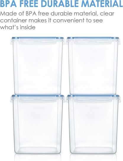 5.2L Flour Sugar Storage Containers, 4 PCS, Black