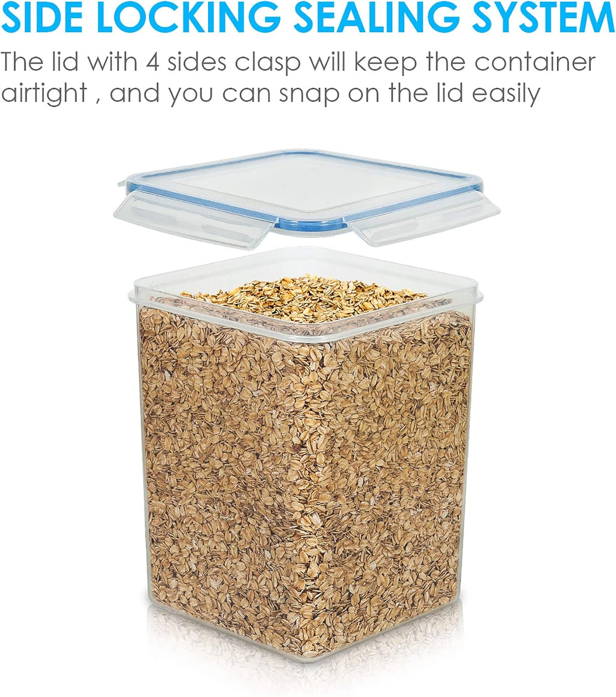 5.2L Flour Sugar Storage Containers, 4 PCS, Black