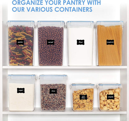 5.2L Flour Sugar Storage Containers, 4 PCS, Black