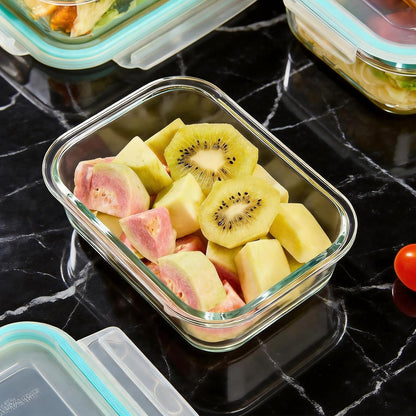 Glass Food Storage Containers with Lids, Meal Prep Containers, Airtight Bento Boxes with Leak Proof Locking for Microwave, Oven, Freezer and Dishwasher, BPA Free