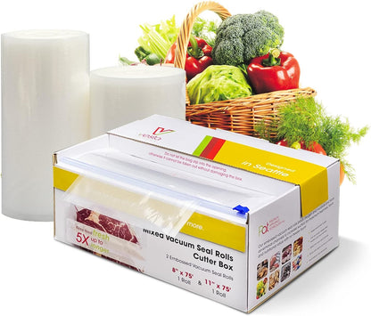 11" x 150' Vacuum Sealer Bags for Food Saver, Rolls with Cutter Dispenser